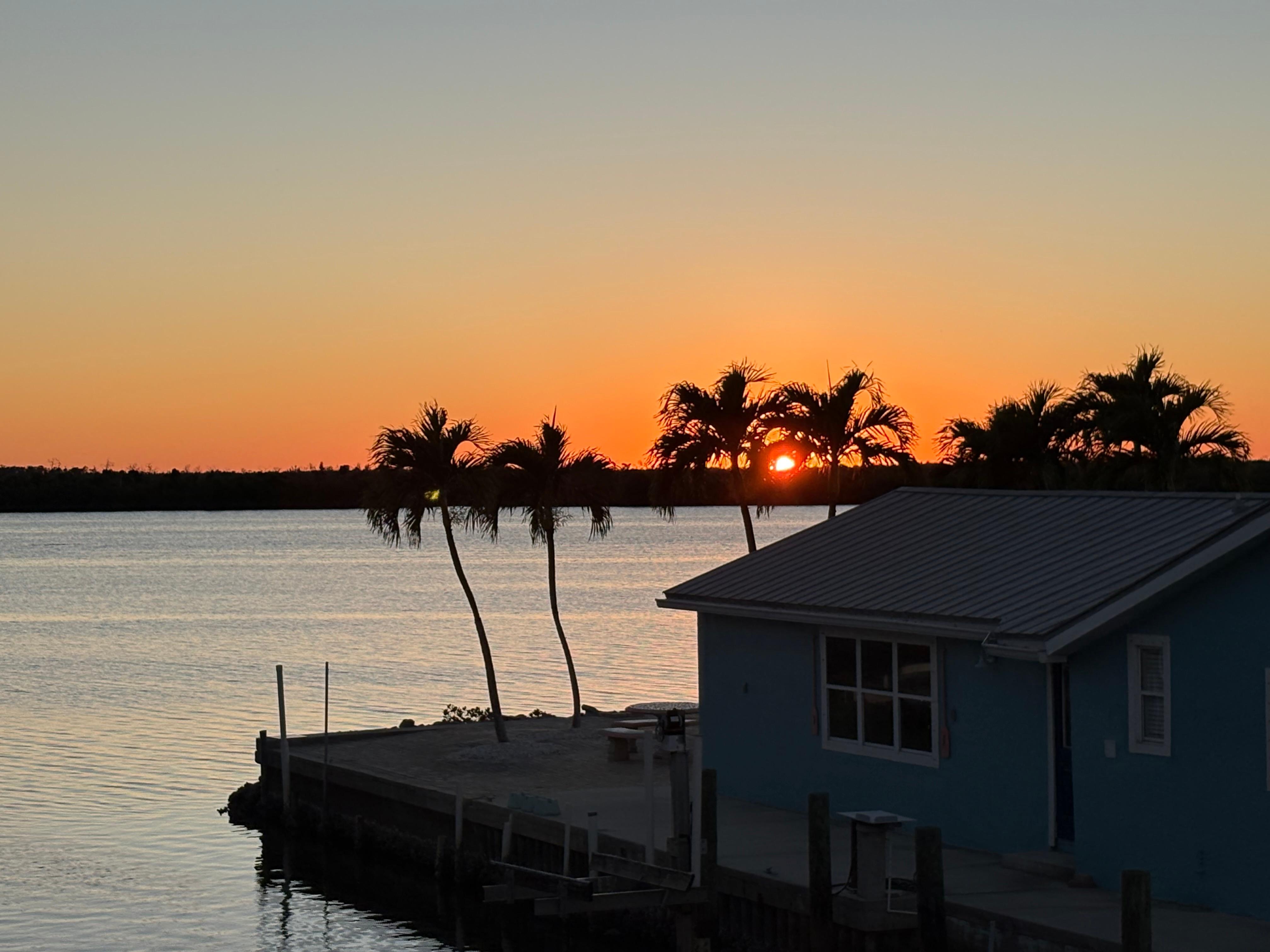 Watching the sunset from the deck every evening 