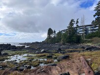 View from beach of hotel