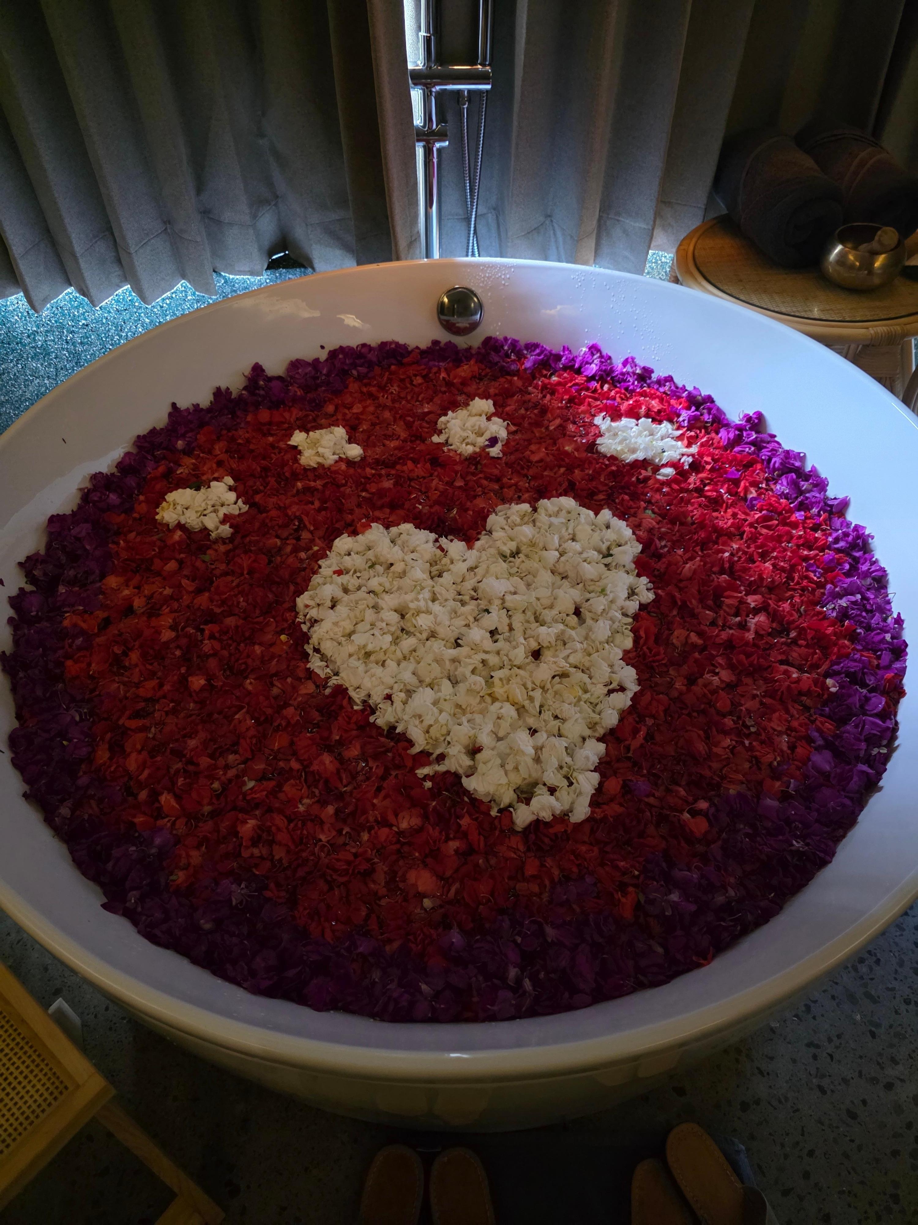 The flower bath is a must! We did the 3-hour spa package! 