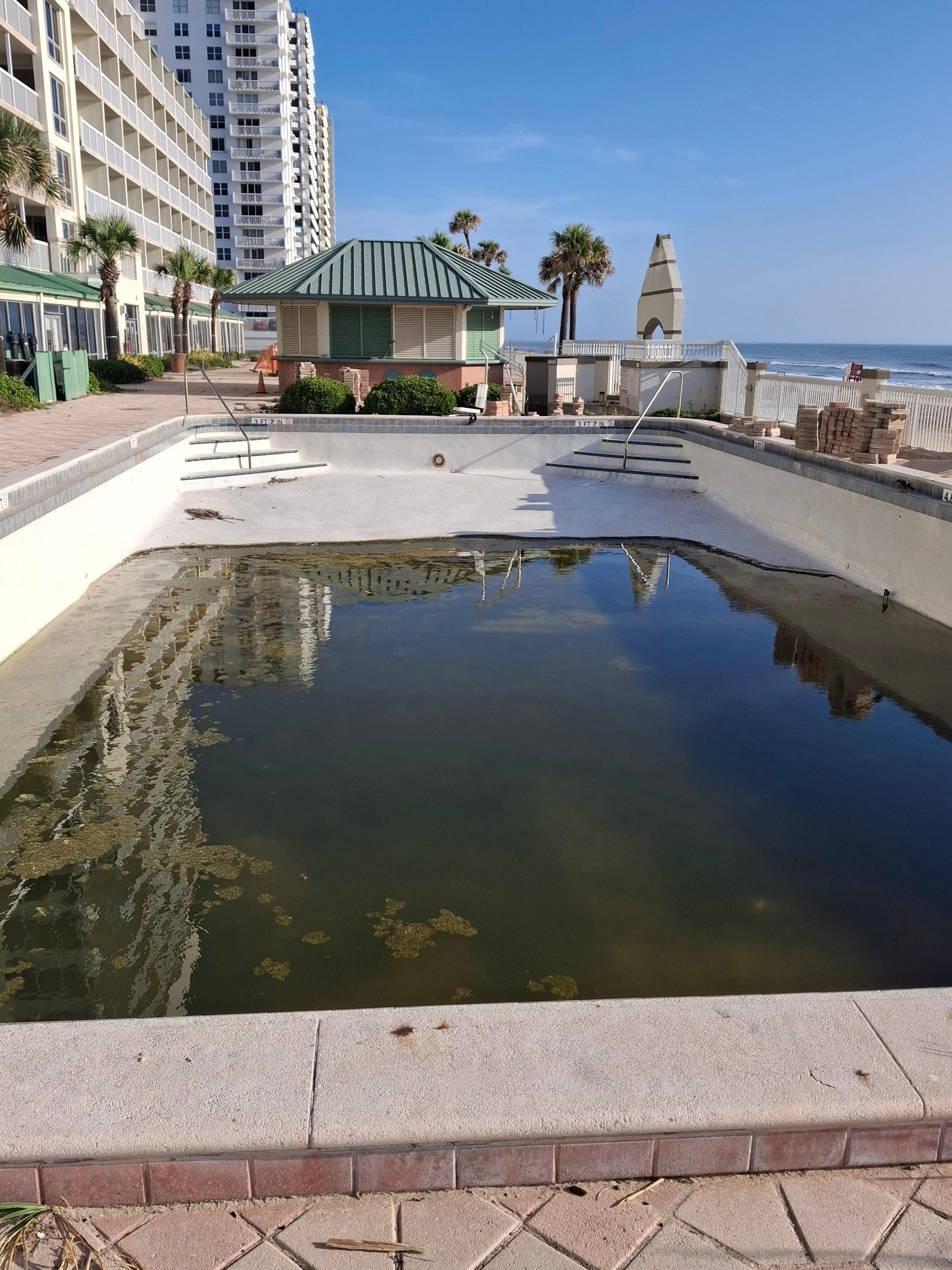 Outdoor pool has been closed and not maintained.