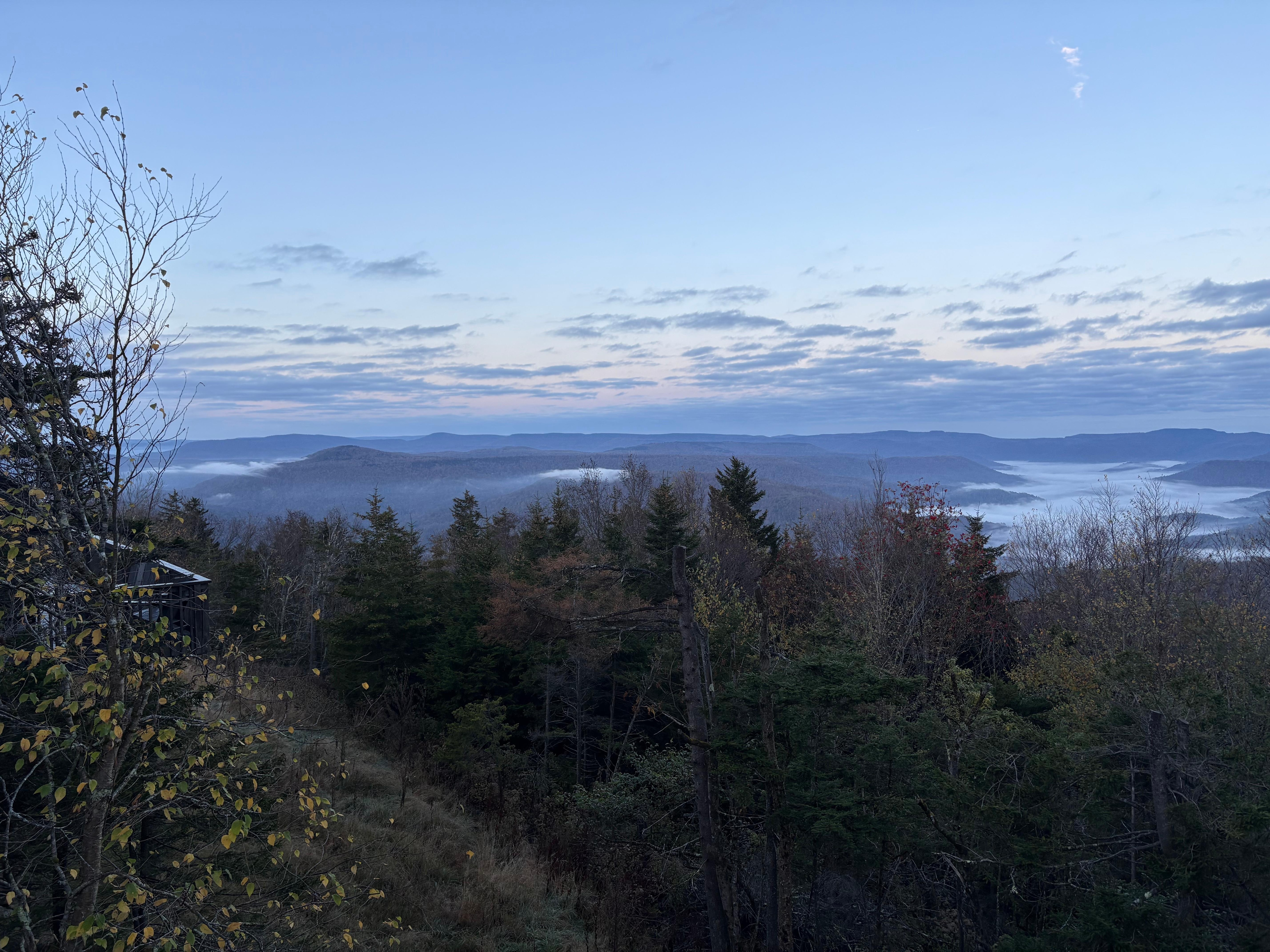 With fog in the valleys, not lakes.