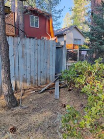Fallen sections of back fence
