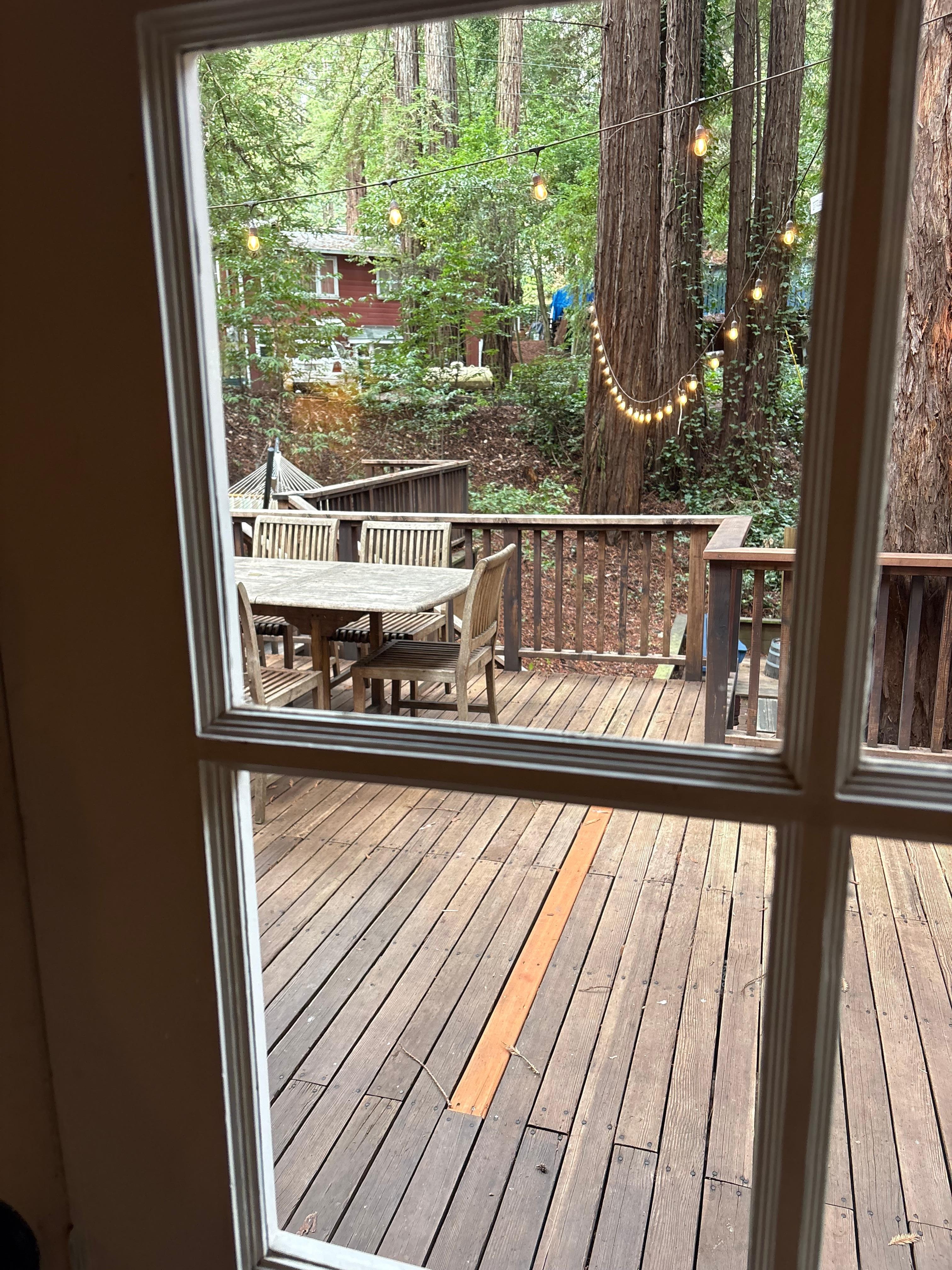 Looking onto the deck