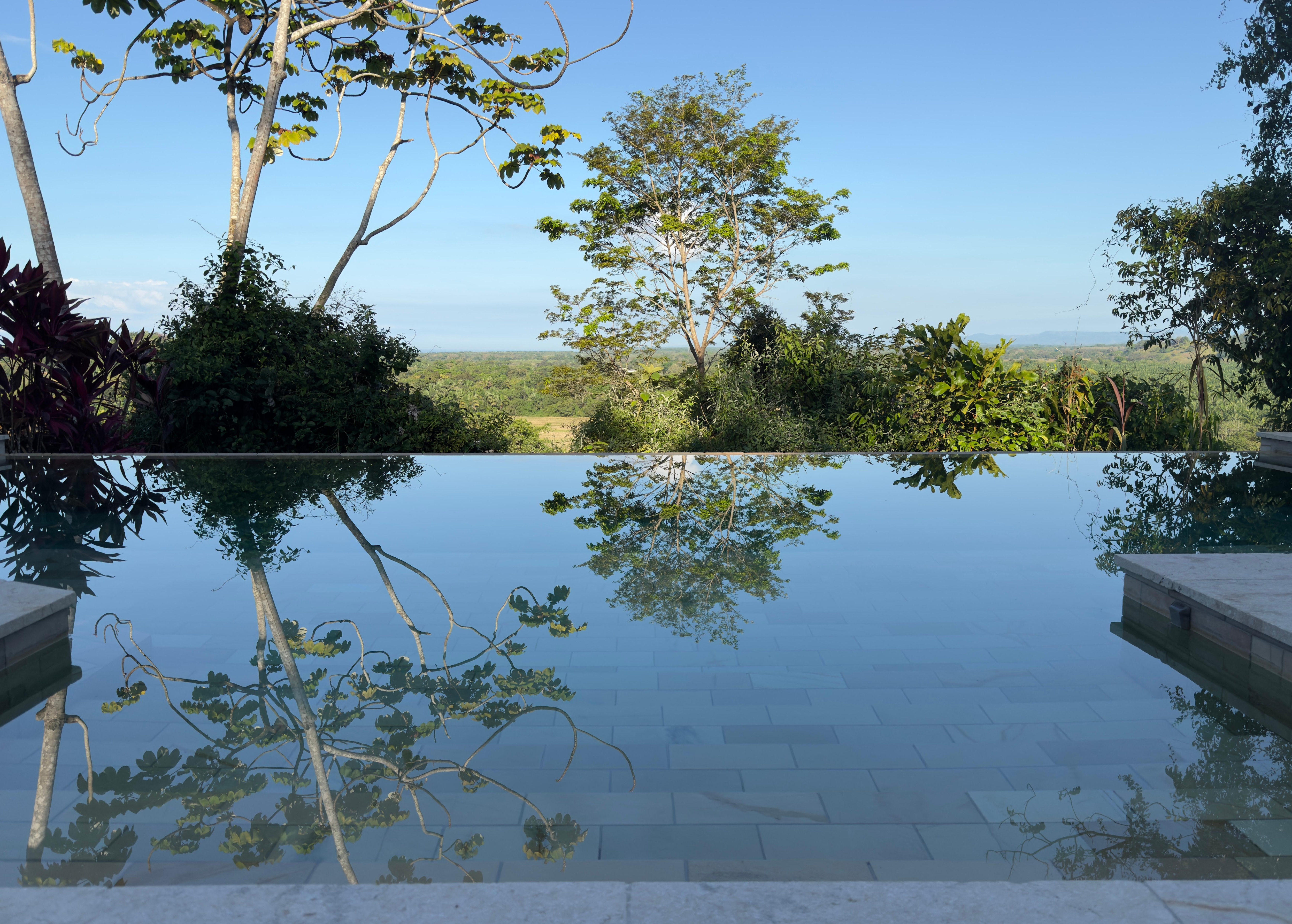Early morning view of the pool and its' reflection.