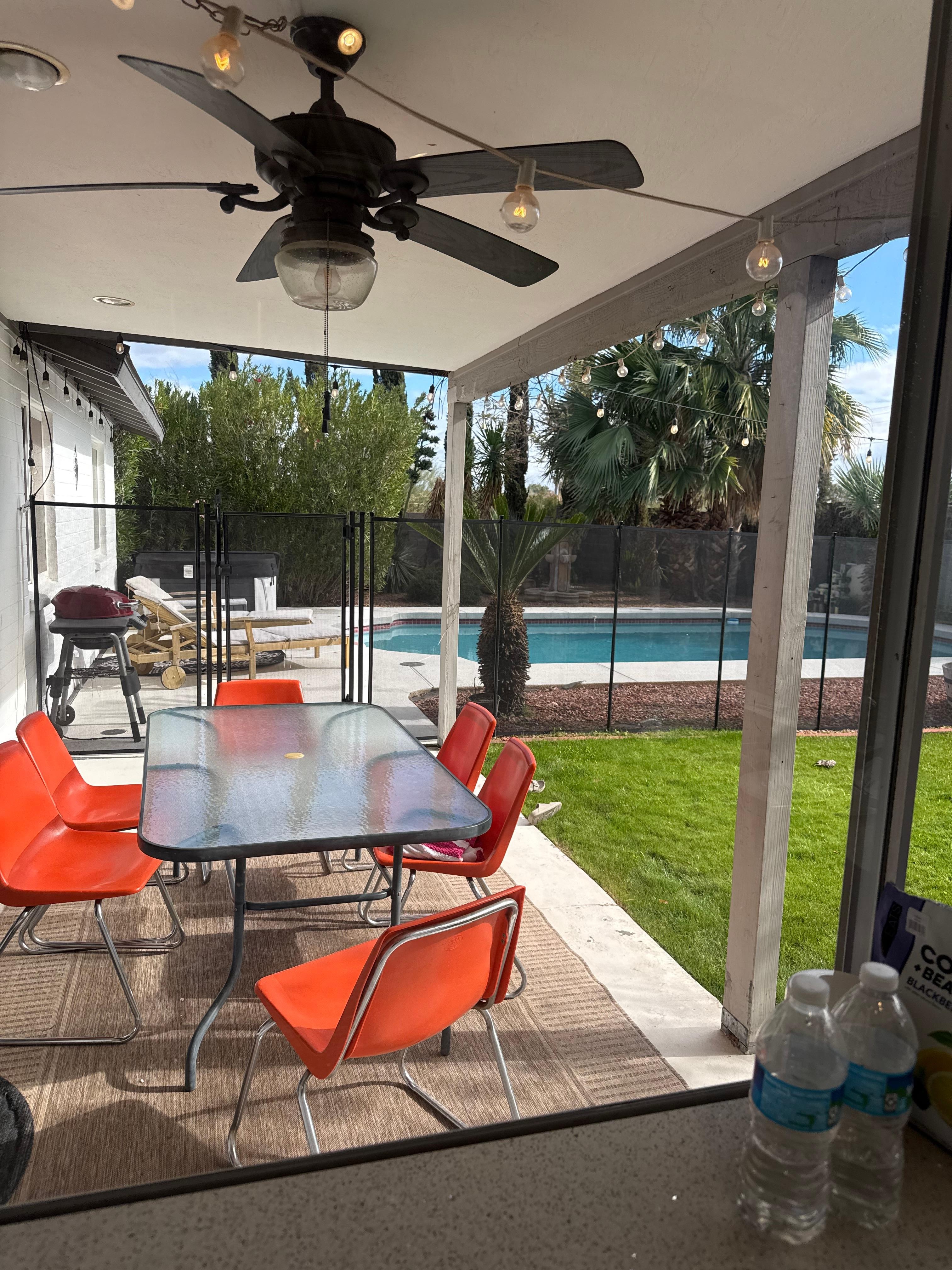 Loved the view from the kitchen snd the huge sliding windows 