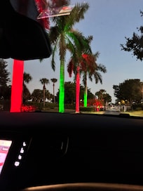 Entryway lit up for Christmas