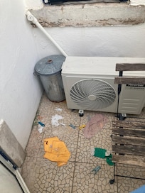 Patio is tiny and filthy