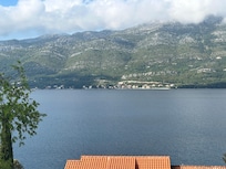 The view of the sea from the balcony in the morning.