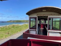 Causeway Herritage Tram at Runkerry beach
