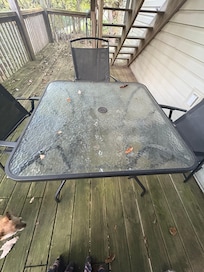 Patio table/forgot to take a picture of all the spider webs