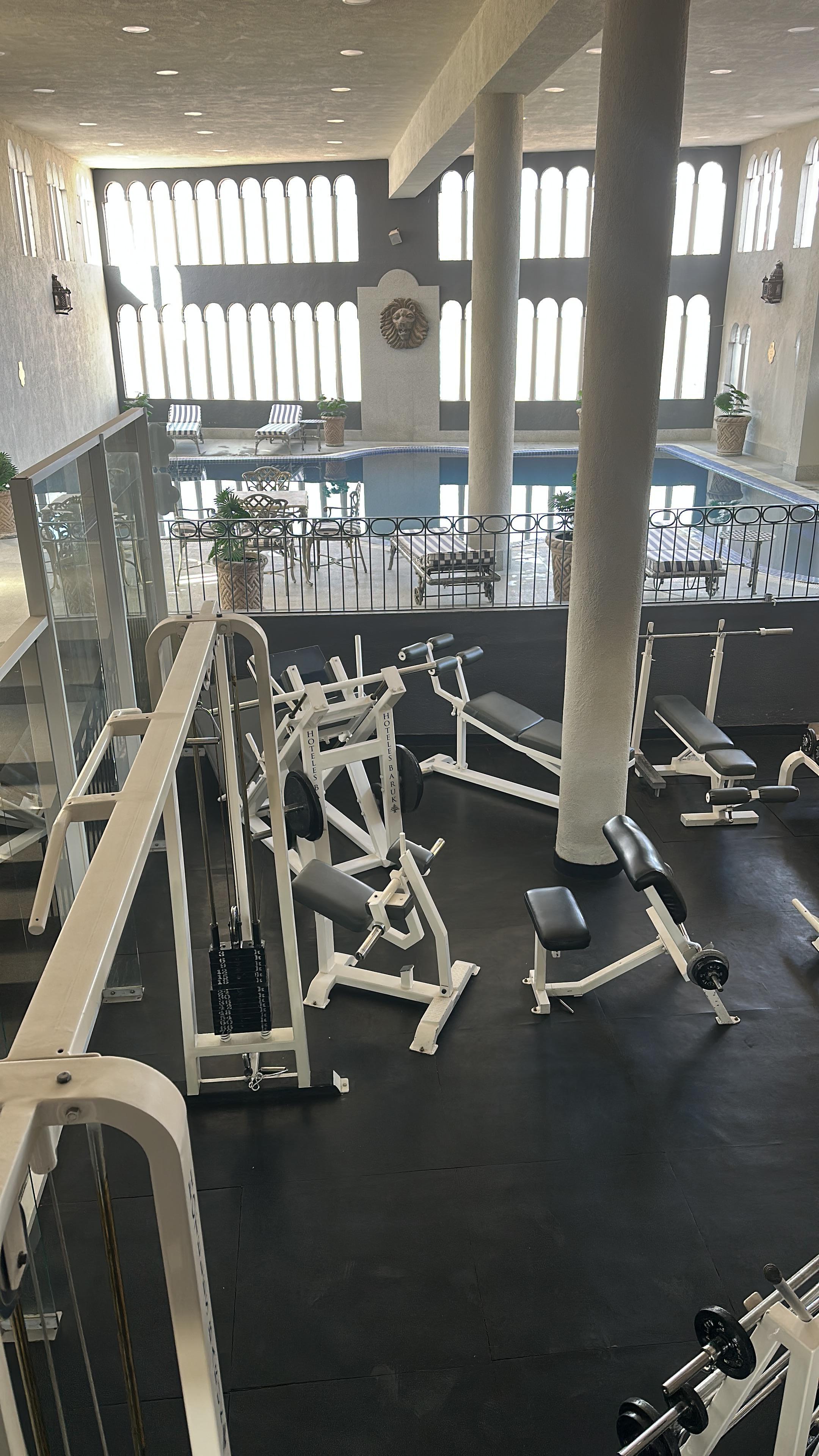Area de alberca y gym 