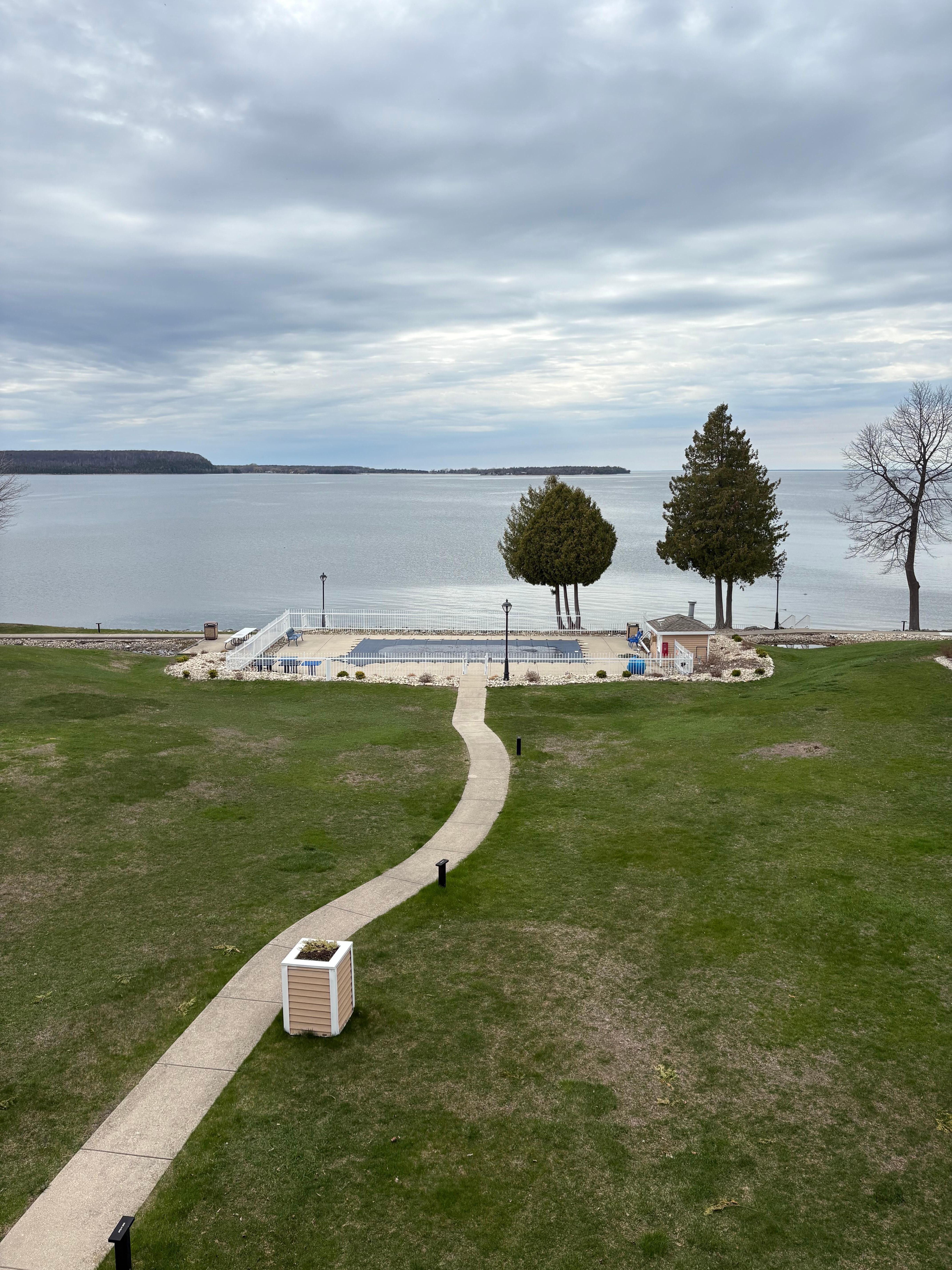 View of the water from balcony.