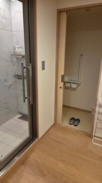 Shower and toilet
