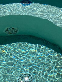 "small pool" (not called jacuzzi by their description) so dirty and chunks of crumbling plaster