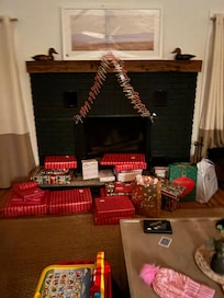 We forgot our tree so we made a Christmas tree out of candy canes.