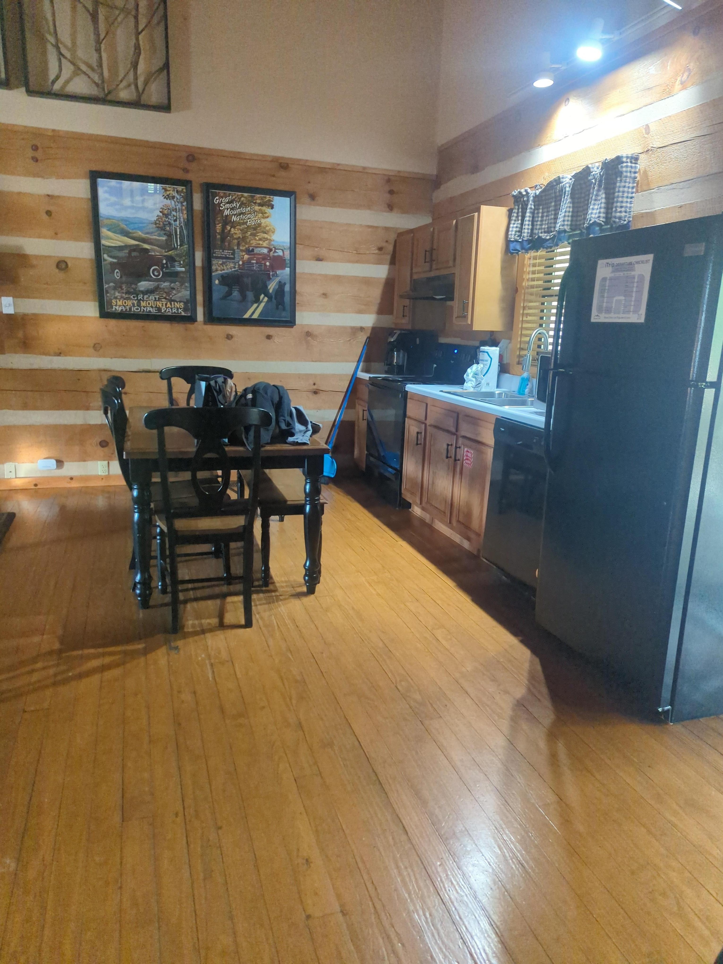 Kitchen is small, but well-equipped.