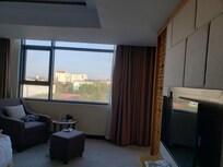 Bedroom, glass window not from floor to ceiling as advertised