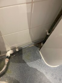 Dirt on bathroom floor