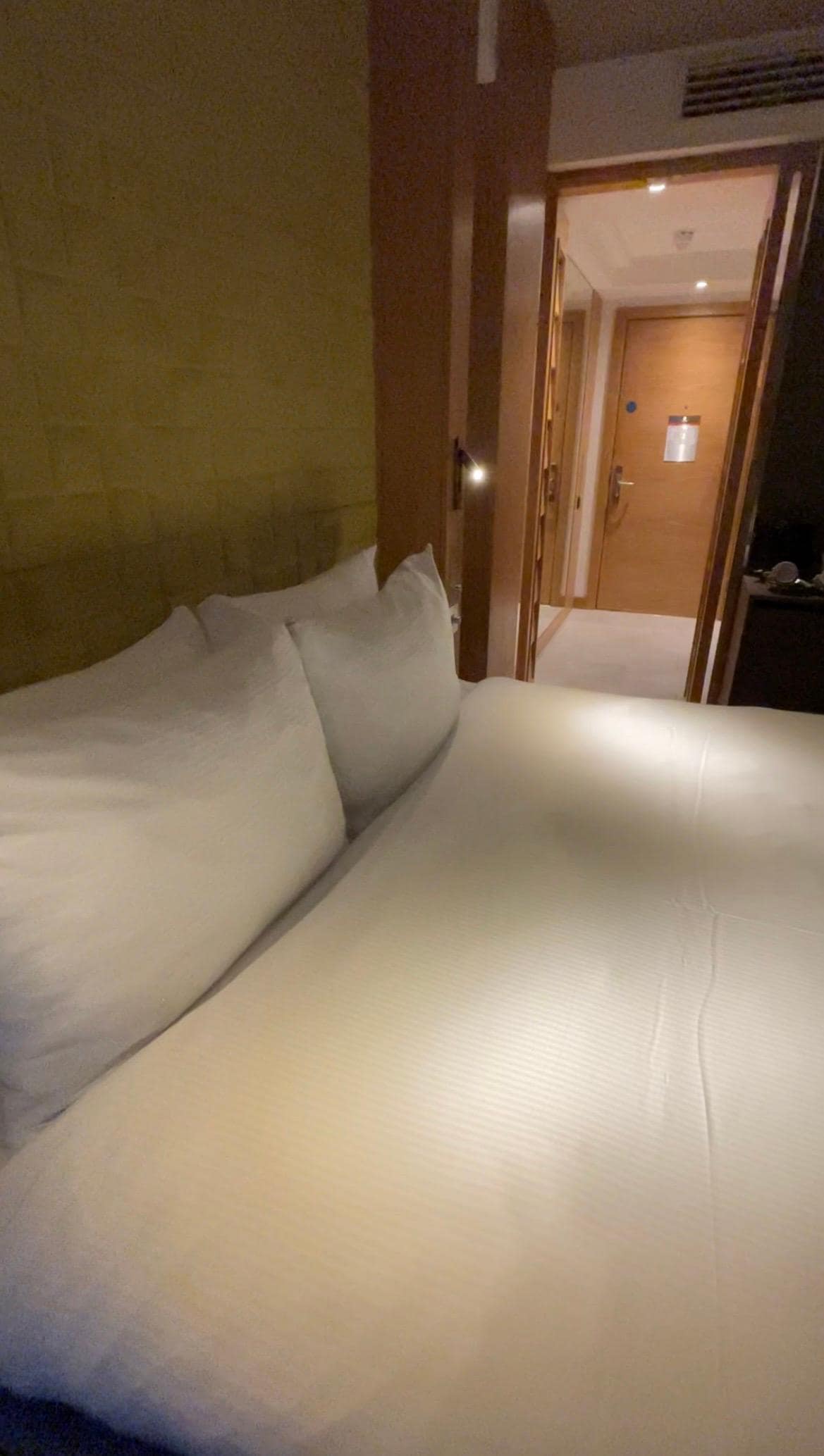 View from the King size bed to the front door. 