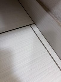 Bathroom floor by tub