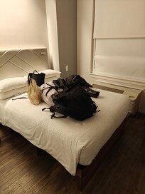 Our micro hotel room.