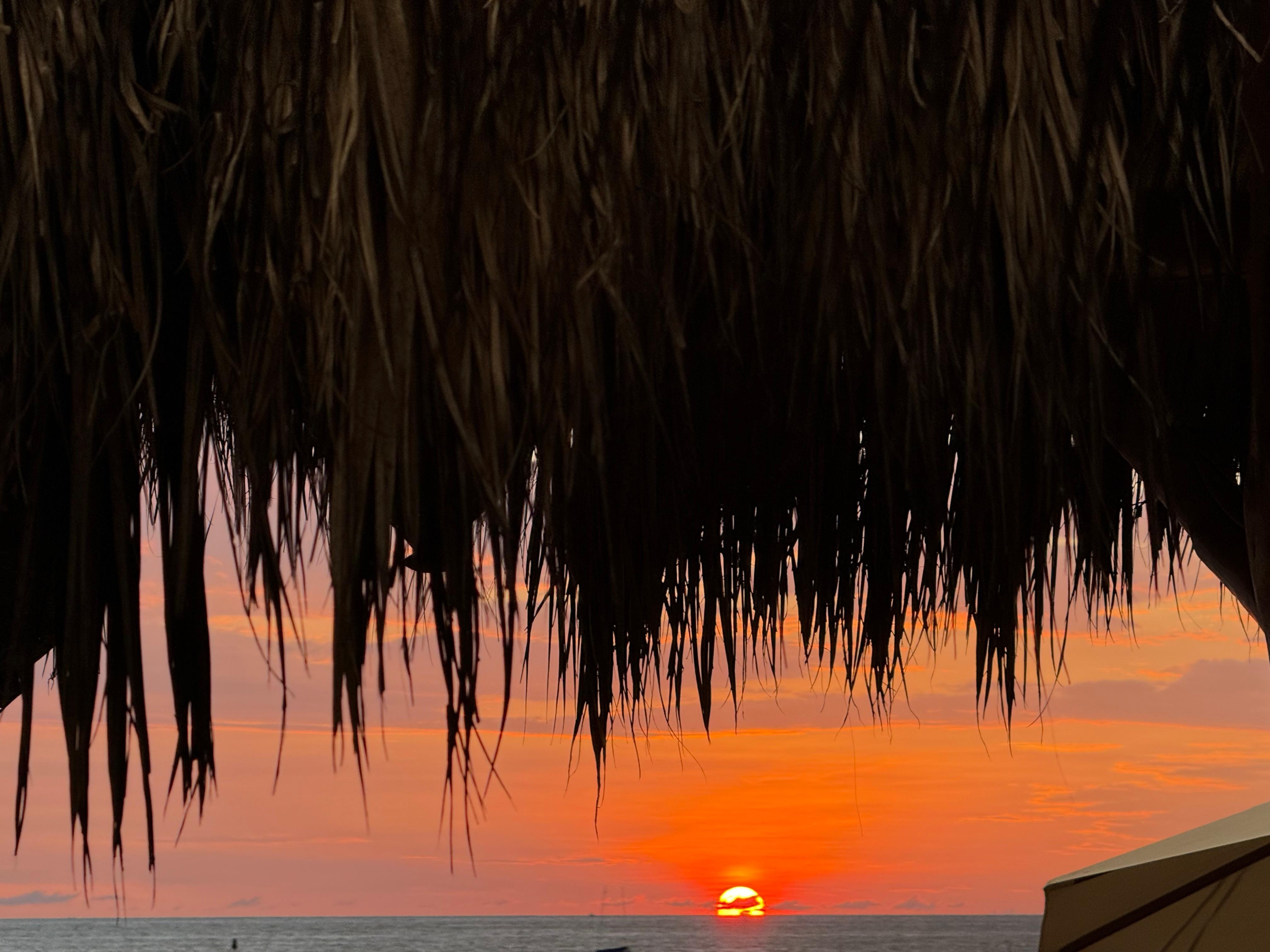 Sunset from La Palapa restaurant. 