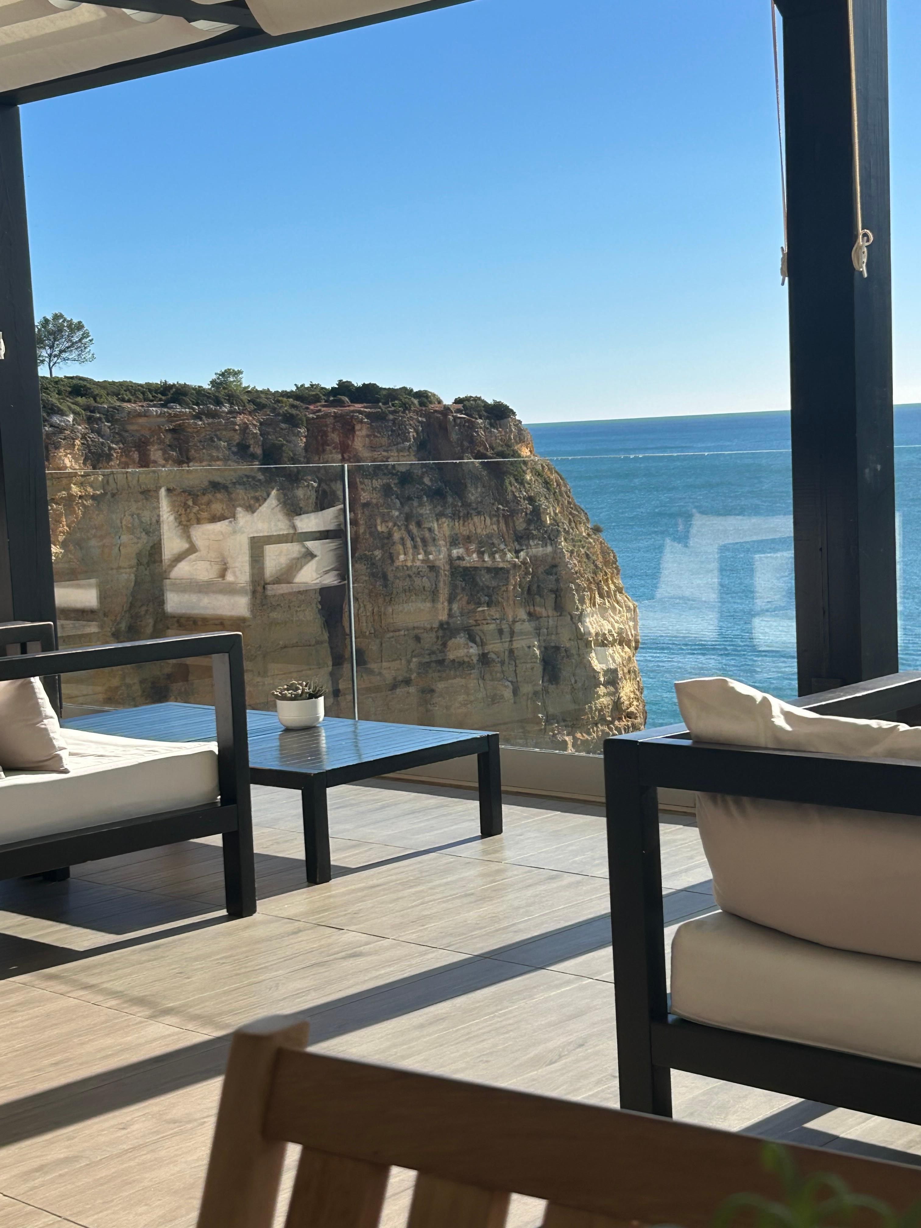 Outdoor lounge area of the bar which offers 24 hour room service