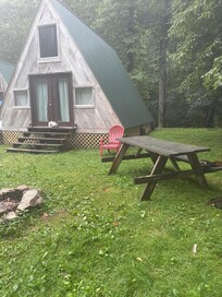 Firepit had remnants of the broken picnic table. Picnic table not usable