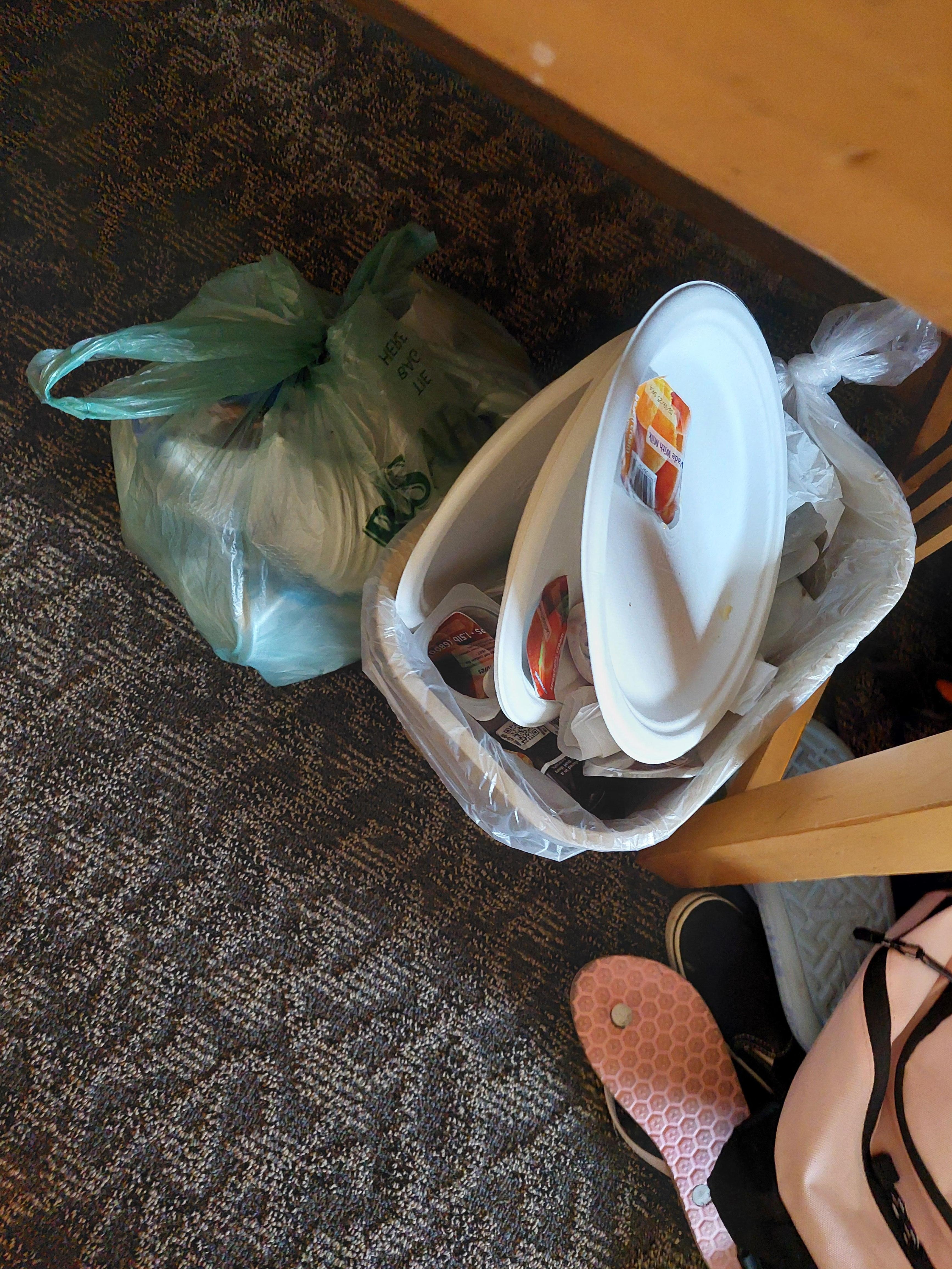 No house keeping services, no trash emptied.