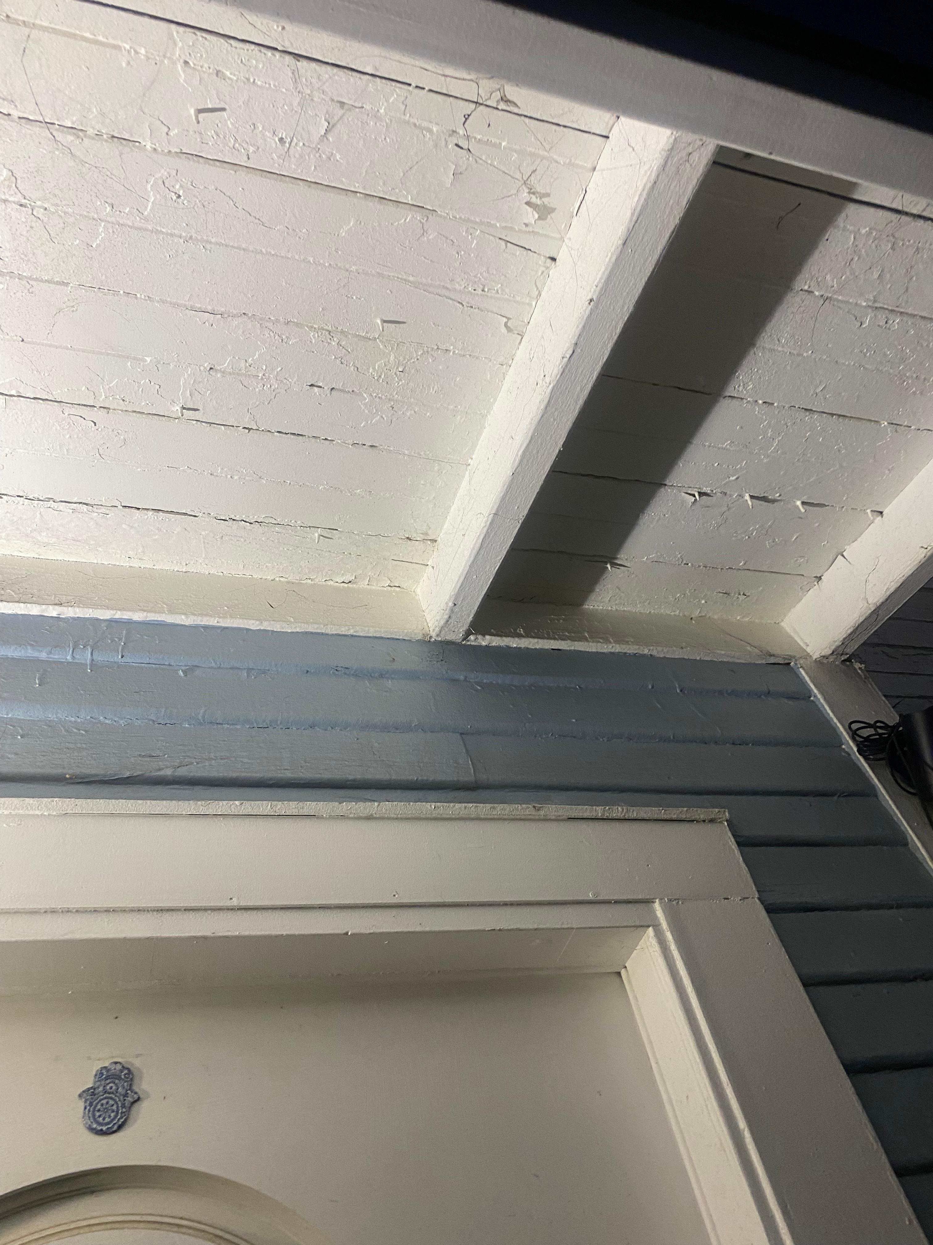 Cobwebs everywhere on the over hang of the house 