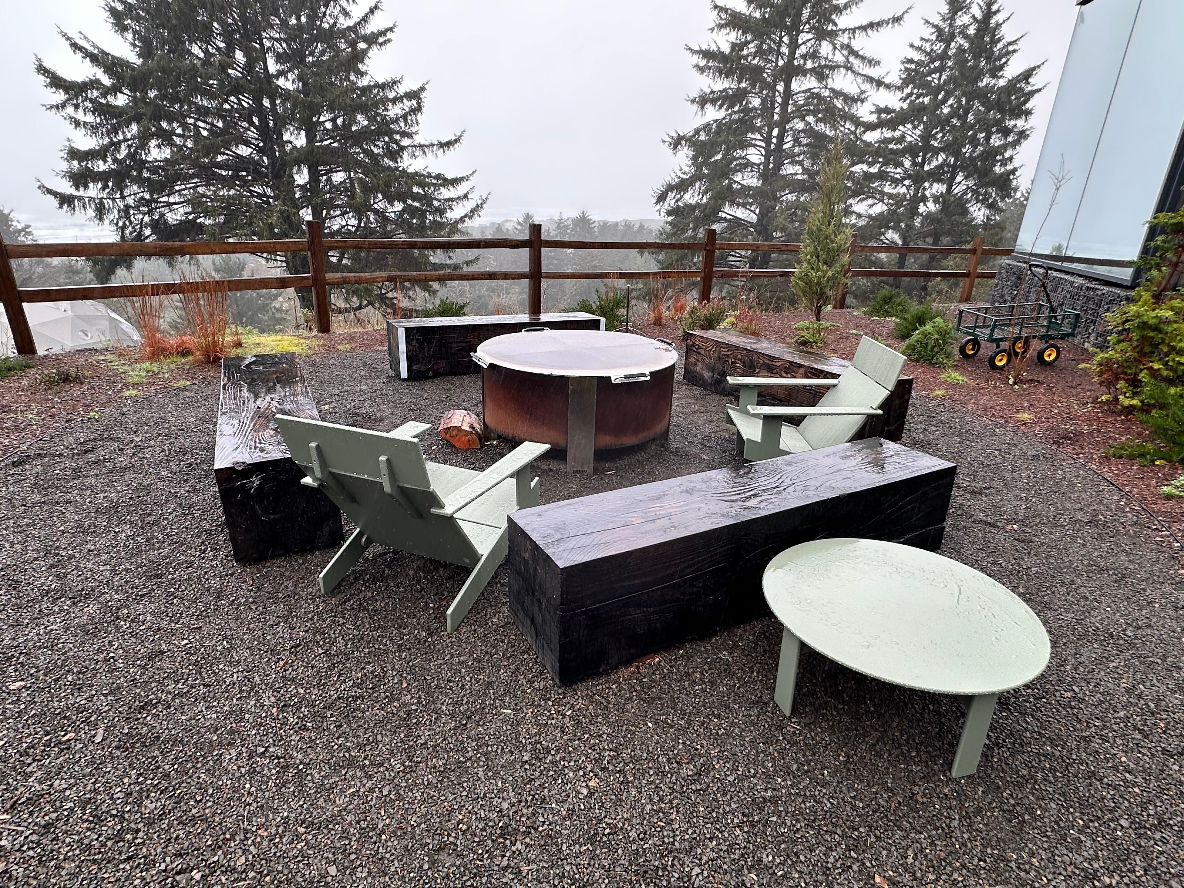 Community fire out at the cabins. 