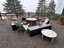 Community fire out at the cabins.