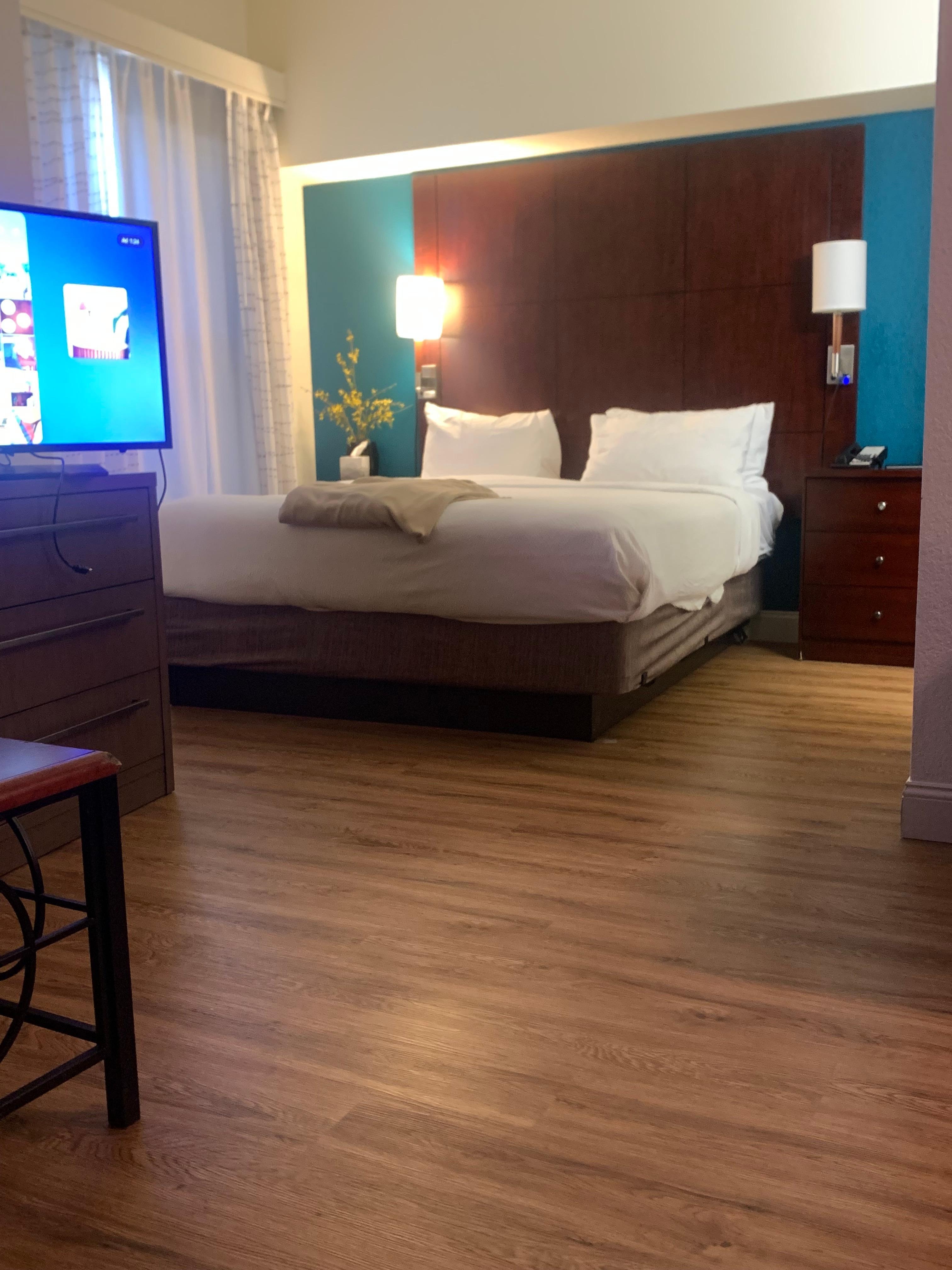 The last time we stayed, the sofa pulled out but this time it was just more of a wide sofa. 