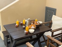 Breakfast brought to our patio.
