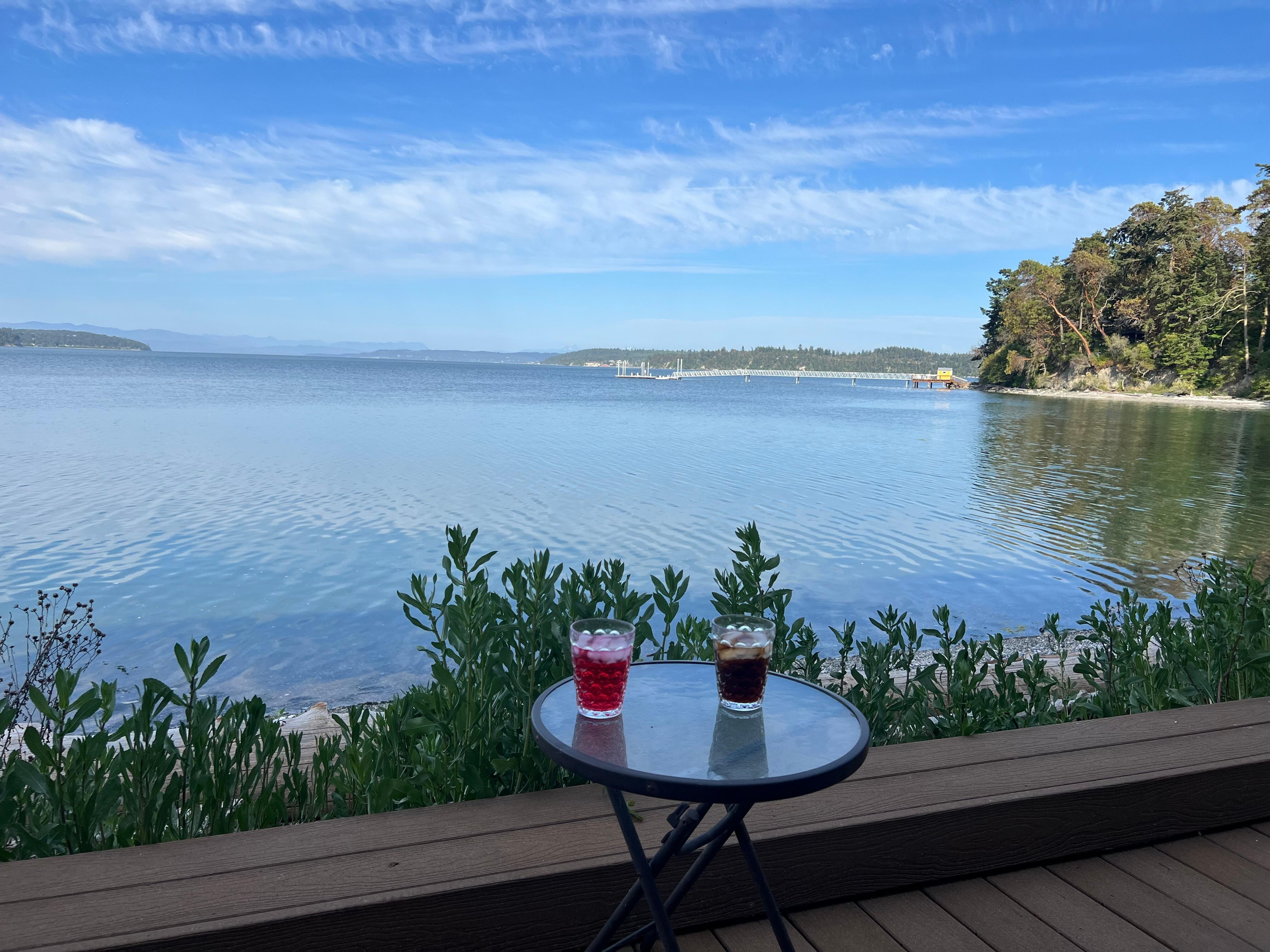 Cocktails on the deck.