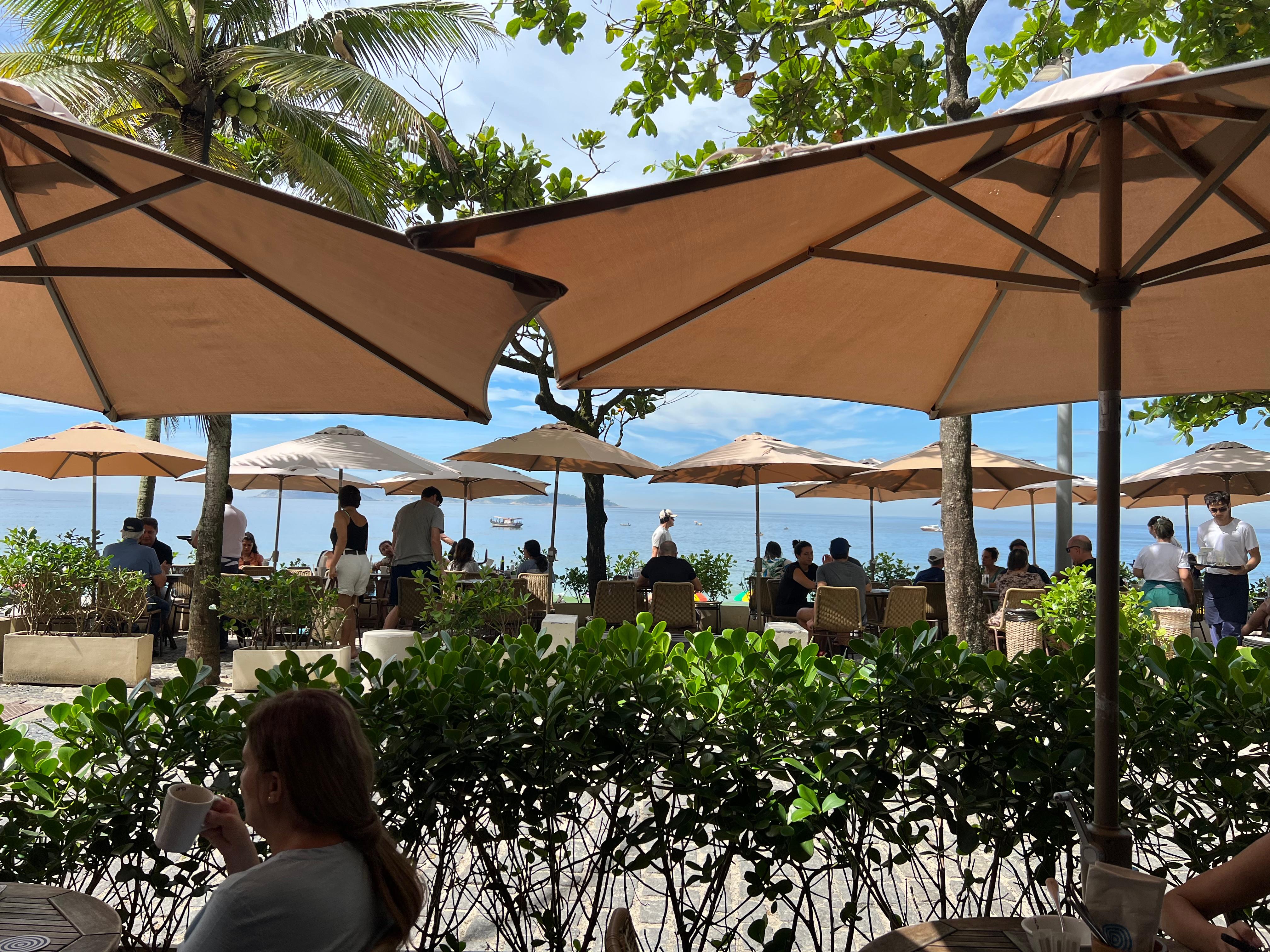 Nice breakfast seatings almost on the beach.