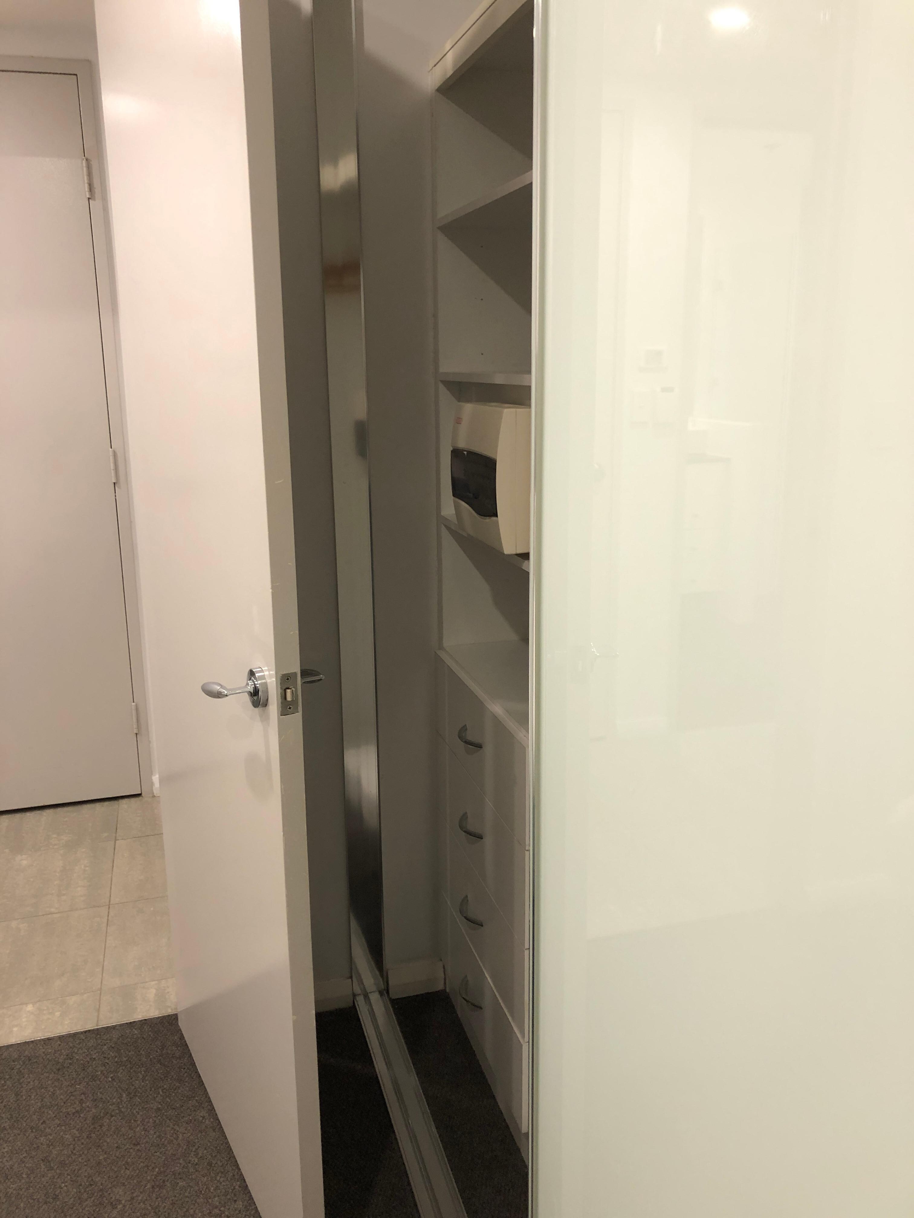 Wardrobe access with bedroom door open