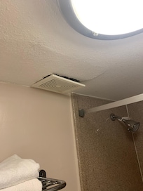 Bathroom exhaust fan wasn’t working and it was hanging.