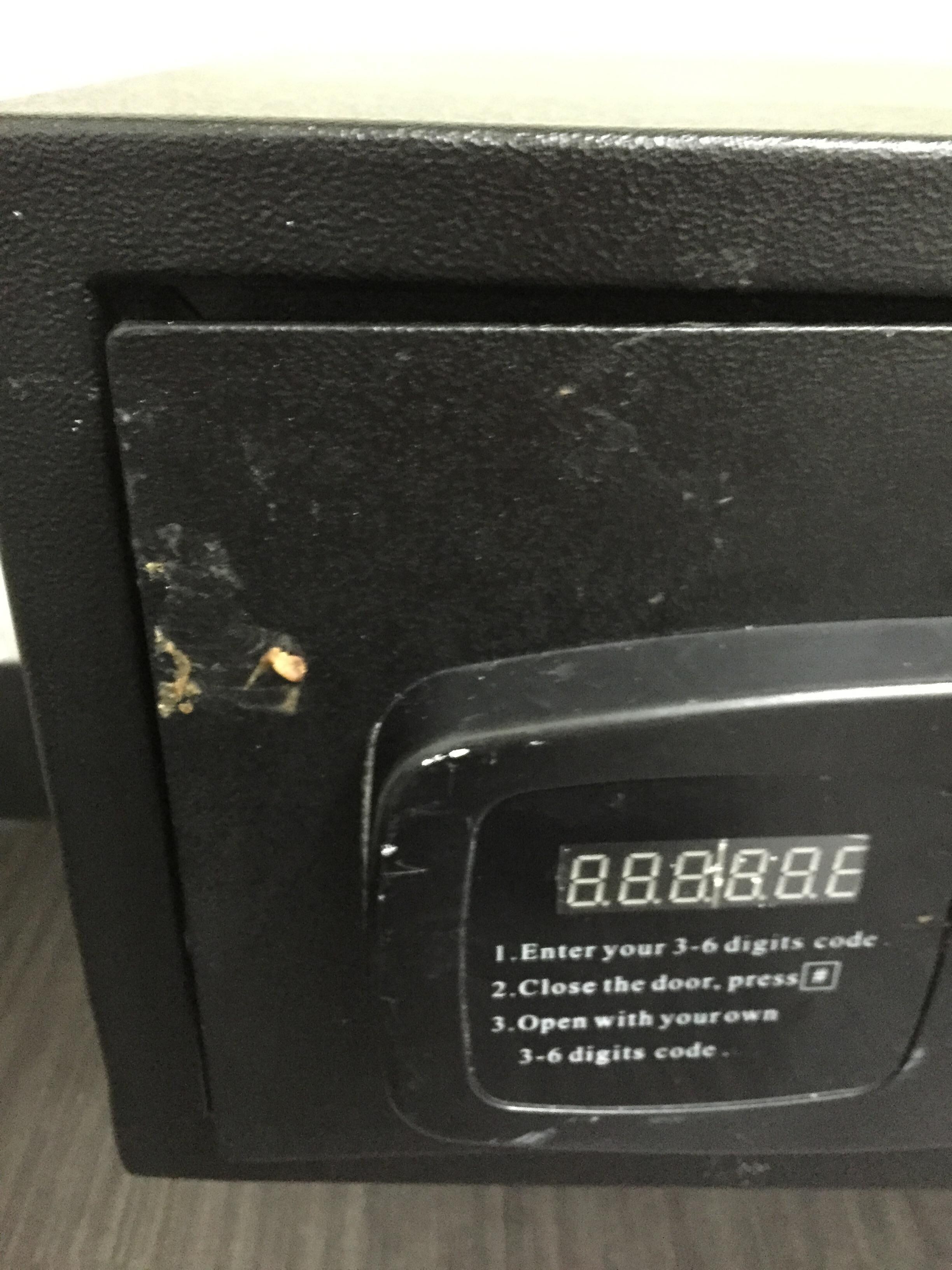 This was the broken safe with something on the outside of it
