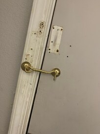Door was very hard to close and once it was - the lock was insufficient.