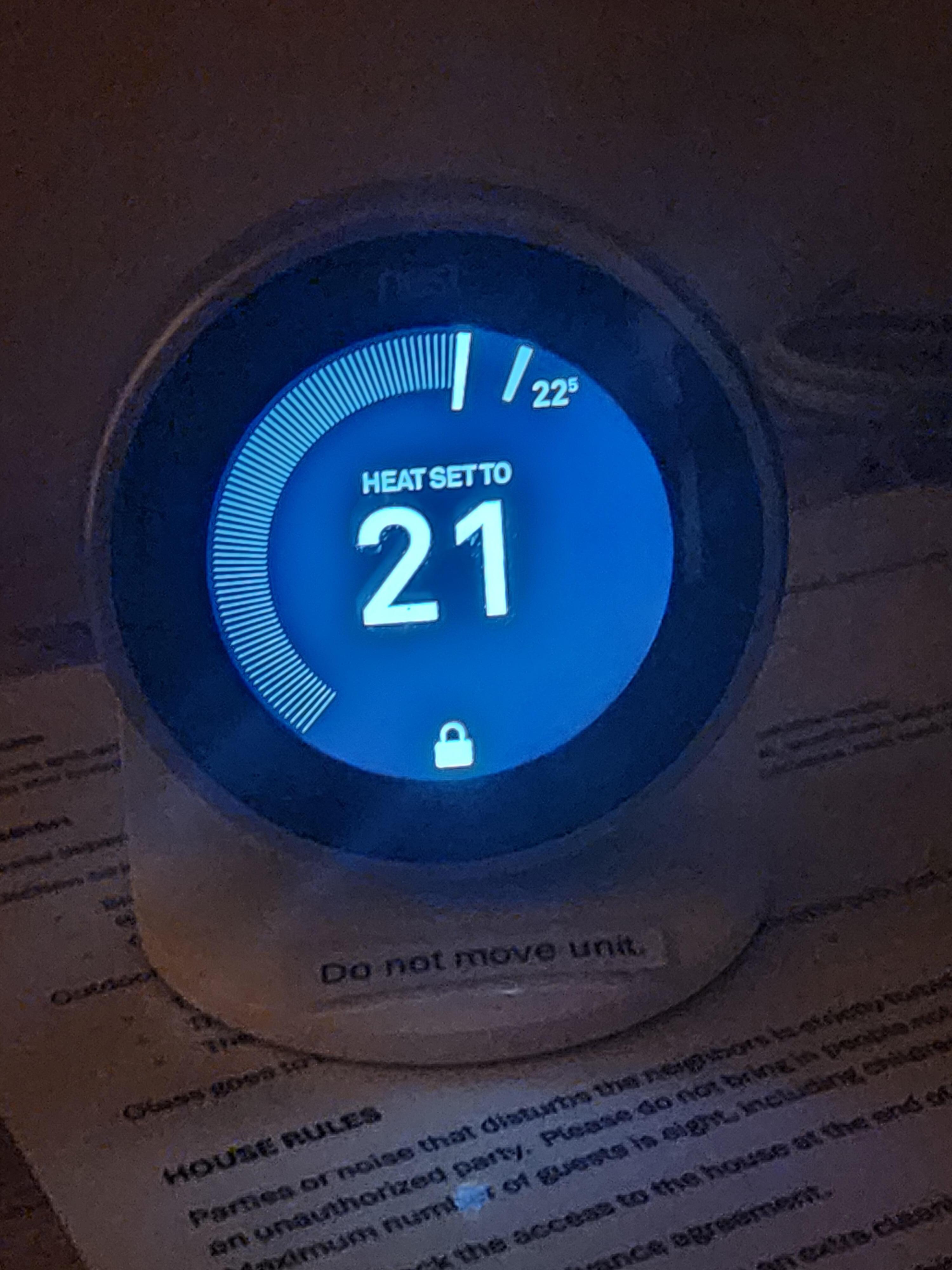 Locked thermostat for water temp 