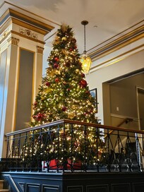 One if the many Christmas trees in the lobby