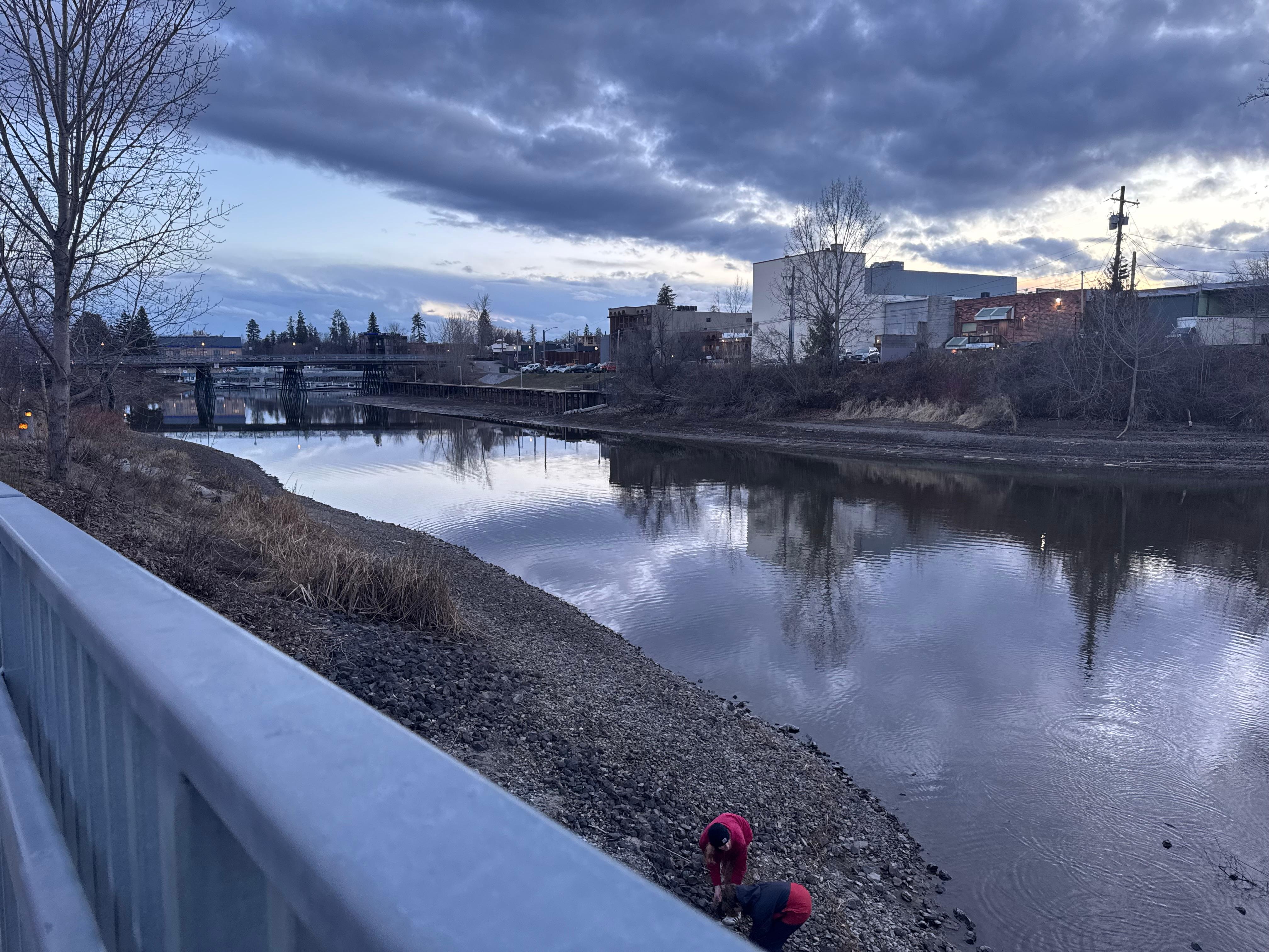 Just down the road in town