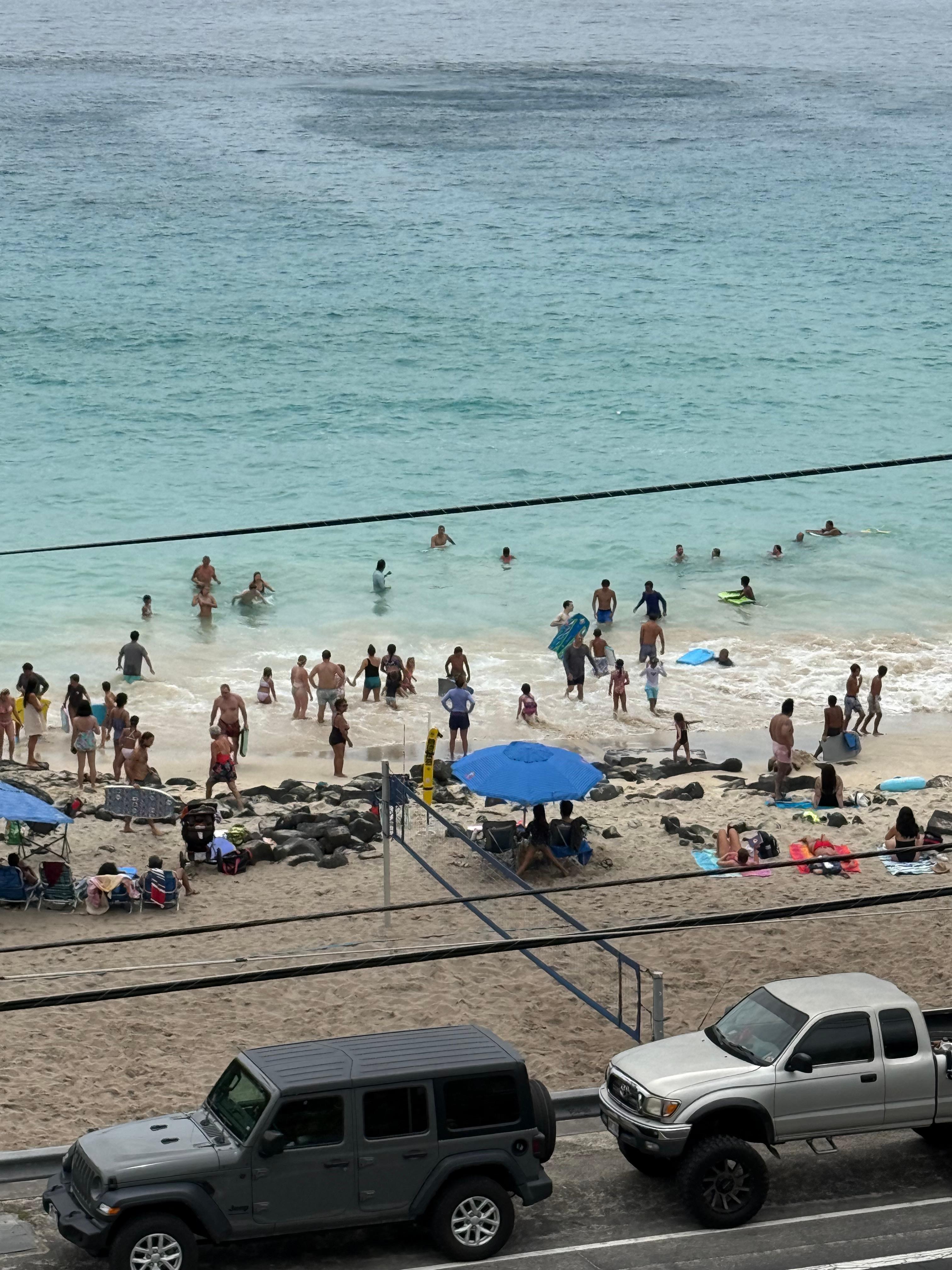 Beach is right across from the condo.