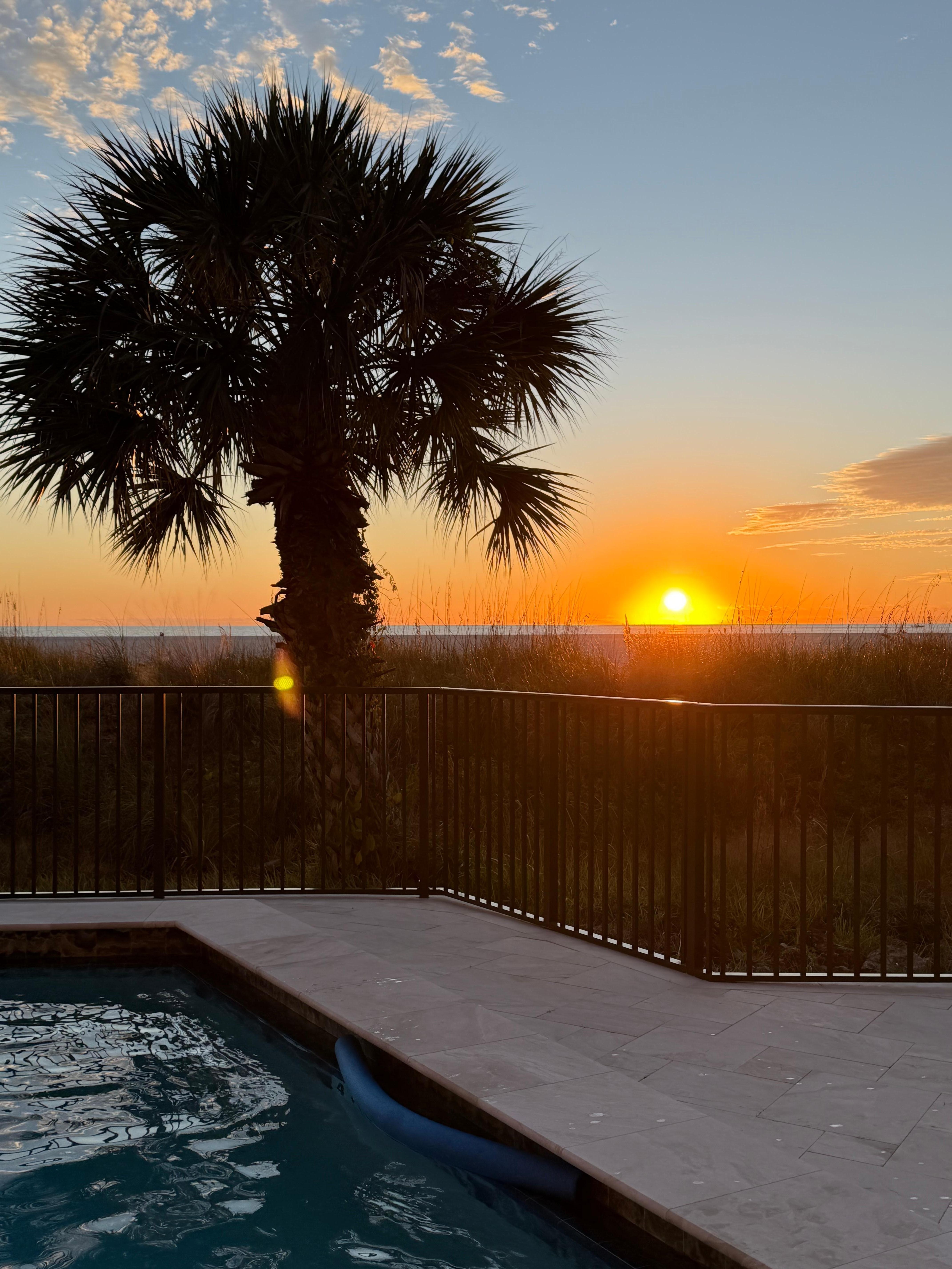 Sunset from pool area