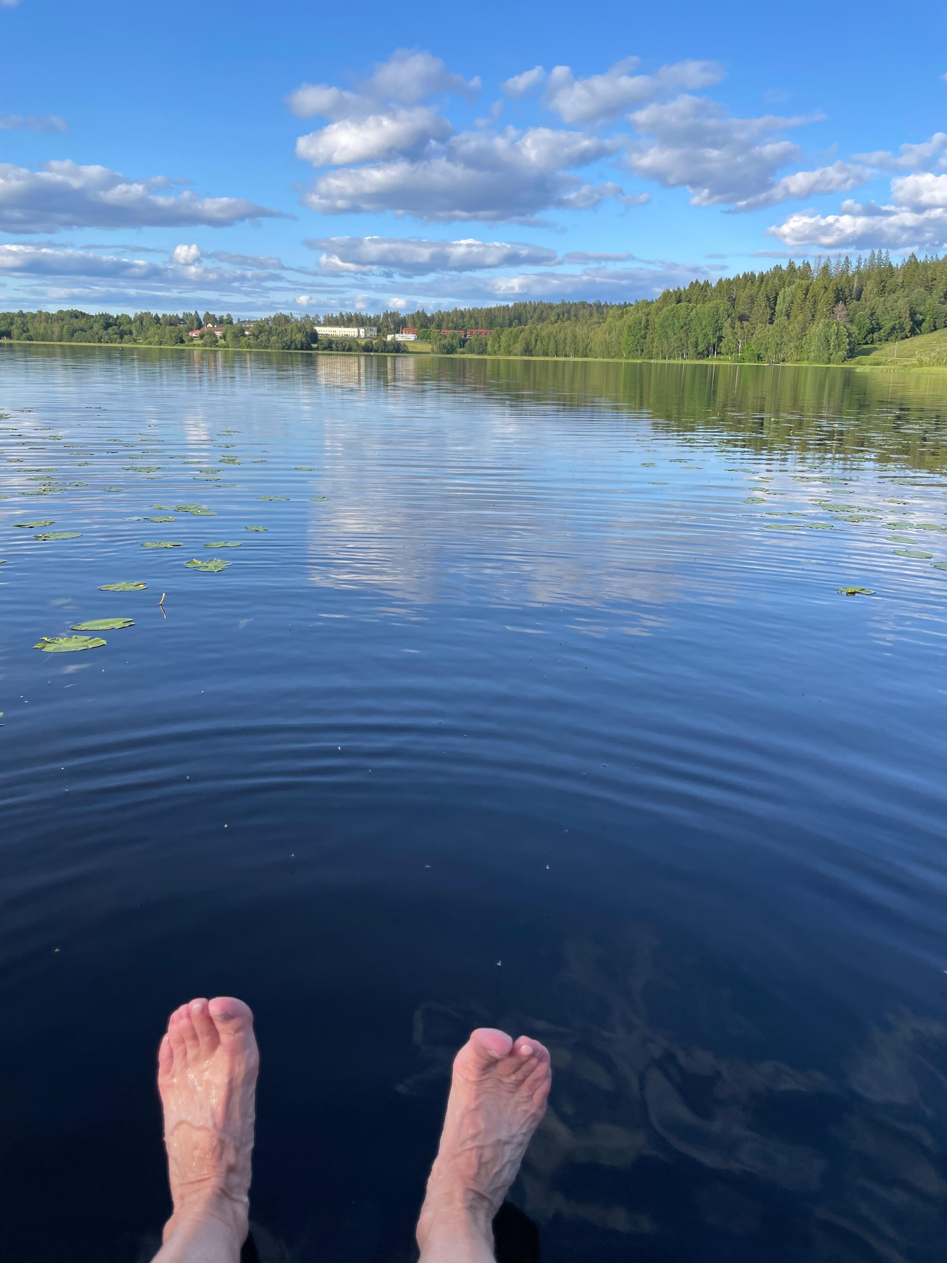 Många bryggor kring sidsjön. 