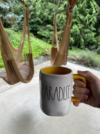 The coffee in the morning was a plus with cute mugs to choose from and a beautiful outdoor area!