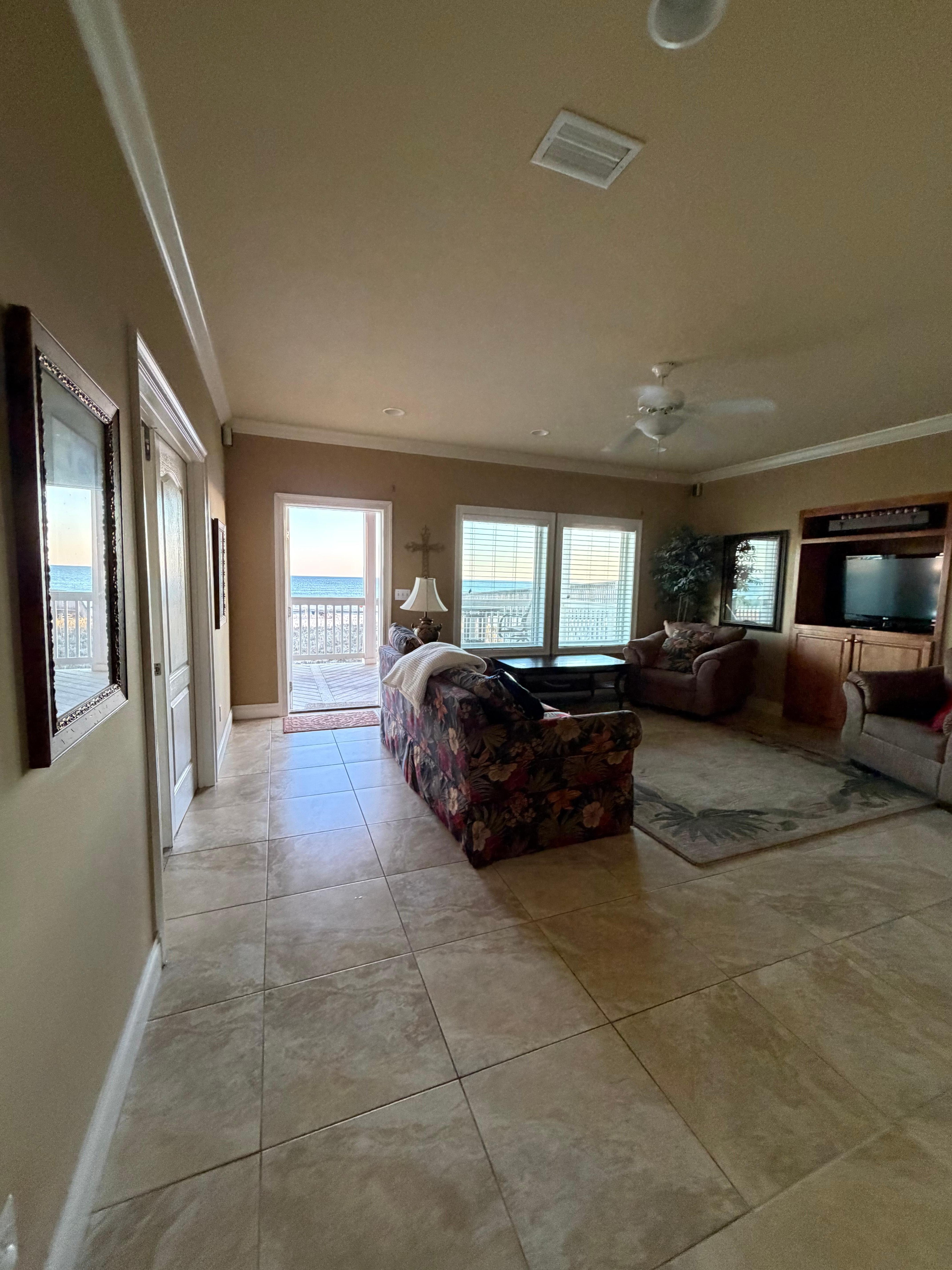 Beautiful view off of first main family area. This is the spot with the sofa bed. 