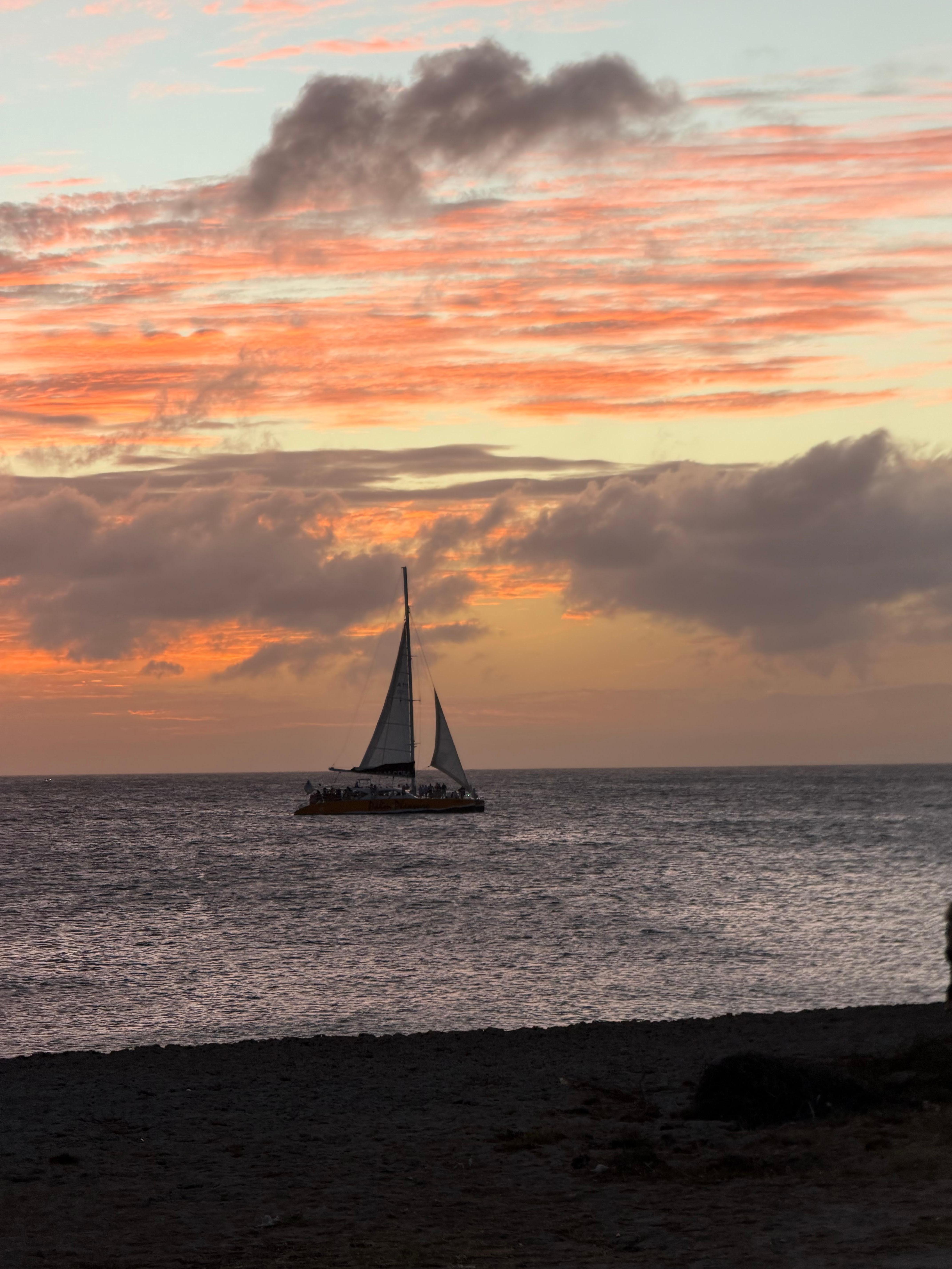 Sunset at beach near house