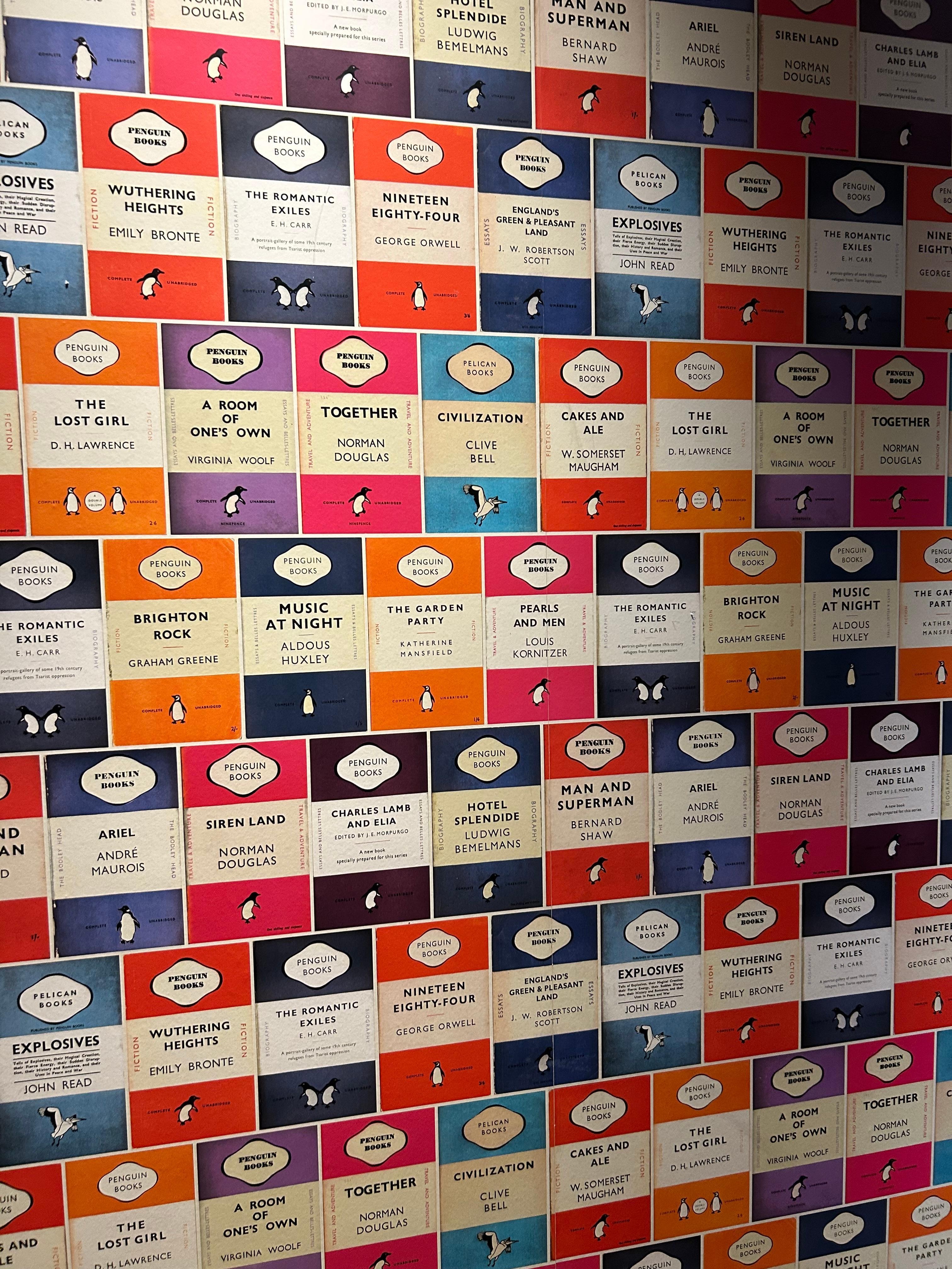 Wallpaper near the lifts. 